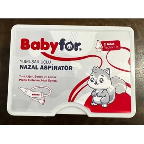 BABYFOR YUMUŞAK UÇLU NAZAL BURUN ASPİRATÖRÜ + 2 ADET YEDEK UÇ