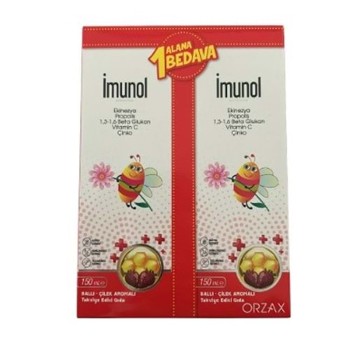 OCEAN İMUNOL BALLI ÇİLEK AROMALI ŞURUP 150 ML - 1 ALANA 1 BEDAVA