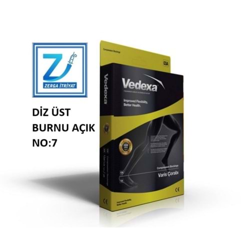 VEDEXA VARİS ÇORABI DİZ ÜSTÜ BURNU AÇIK NO:7