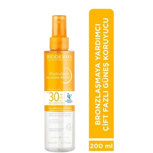 BİODERMA PHOTODERM BRONZ SUN PROTECTİVE WATER SPF30 200 ML BROZLAŞTIRMAYA YARDIMCI ÇİFT FAZLI GÜNEŞ KORUYUCU