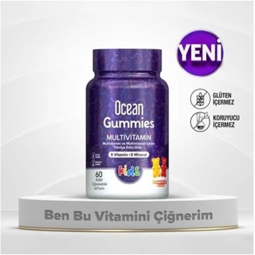 OCEAN GUMMİES MULTİVİTAMİN 60 ÇİĞNENEBİLİR JEL FORM