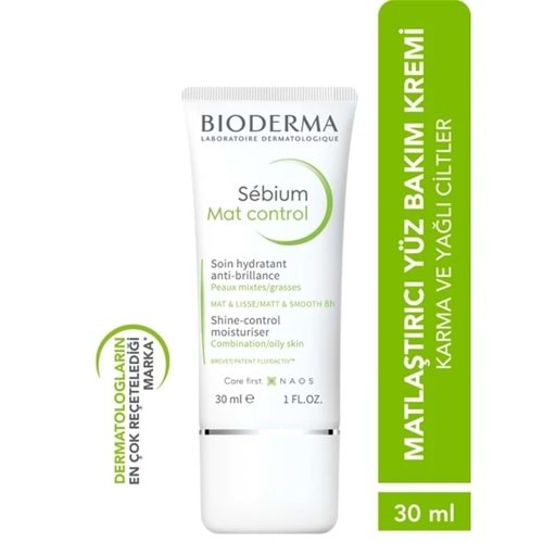 BİODERMA SEBİUM MAT CONTROL MATLAŞTIRICI PARLAMA KARŞITI BAKIM KREMİ KARMA VE YAĞLI CİLTLER 30 ML
