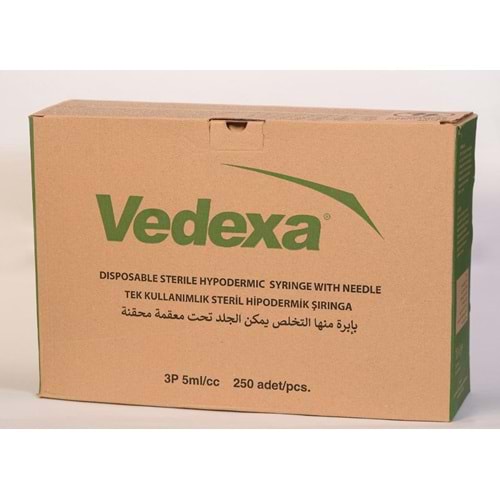 VEDEXA ENJEKTÖR YEŞİL 5 CC 3 PARÇA 250'Lİ