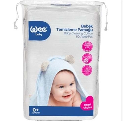 WEE BABY BEBEK TEMİZLEME PAMUĞU 60 ADET KODE 321