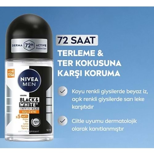 NİVEA MEN BLACK & WHİTE ROLL-ON 50 ML ( DEODORANT )