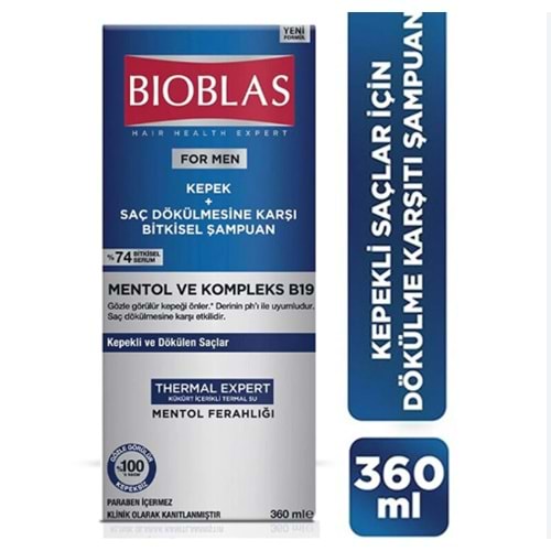 BİOBLAS THERMAL EXPERT MEN KEPEK VE SAÇ DÖKÜLMESİNE KARŞI ŞAMPUAN 360 ML