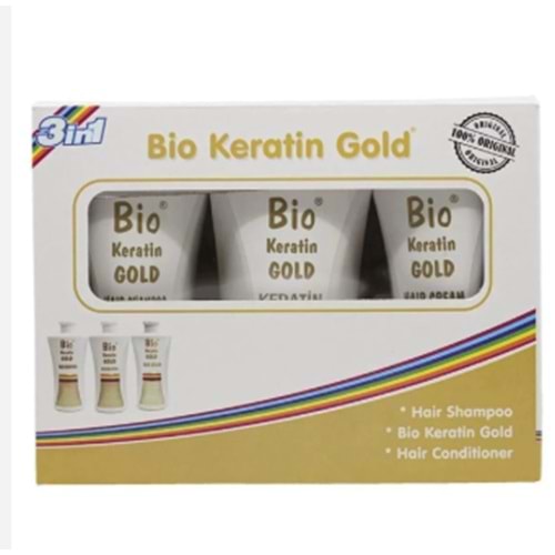 BİO KERATİN GOLD BREZİLYA FÖNÜ 3 LÜ SET-ŞAMPUAN+SAÇ KREMİ+KERATİN 3X700 ML
