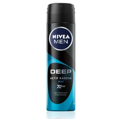 NİVEA MEN DEODORANT DEEP BEAT AKTİF KARBON ERKEK SPREY 150 ML
