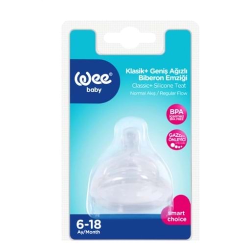 WEE BABY 823 KLASİK DAMAKLI BİBERON EMZİĞİ 6-18 AY
