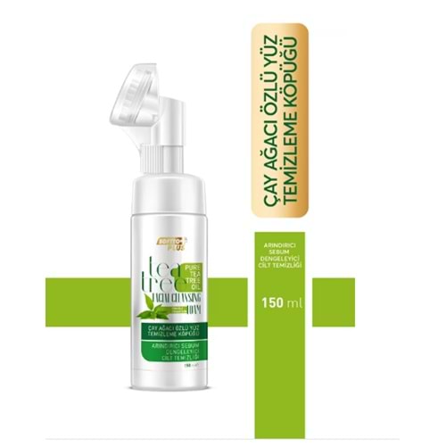 SOFTTO PLUS ÇAY AĞACI ÖZLÜ YÜZ TEMİZLEME KÖPÜĞÜ 150 ML FIRÇALI