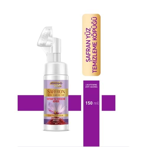 SOFTTO PLUS SAFRAN YÜZ TEMİZLEME KÖPÜĞÜ 150 ML FIRÇALI