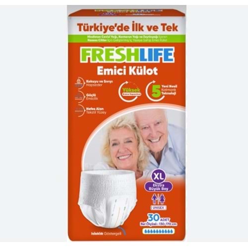 FRESHLİFE EMİCİ KÜLOTLÜ HASTA BEZİ XLARGE 30'LU