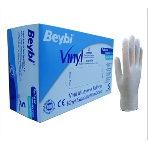 BEYBİ VİNYL MUAYENE ELDİVENİ PUDRASIZ SMALL 100'LÜ