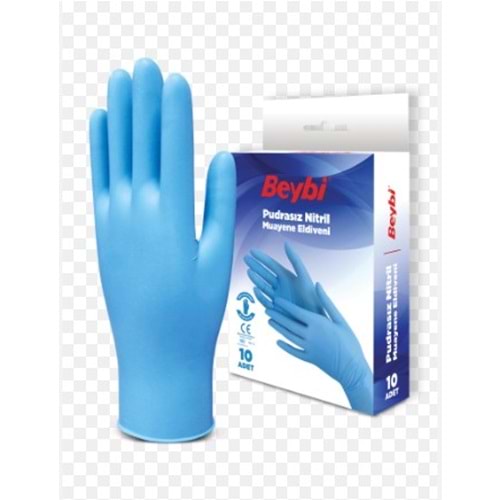 BEYBİ NİTRİL MAVİ PUDRASIZ ELDİVEN 10’LU