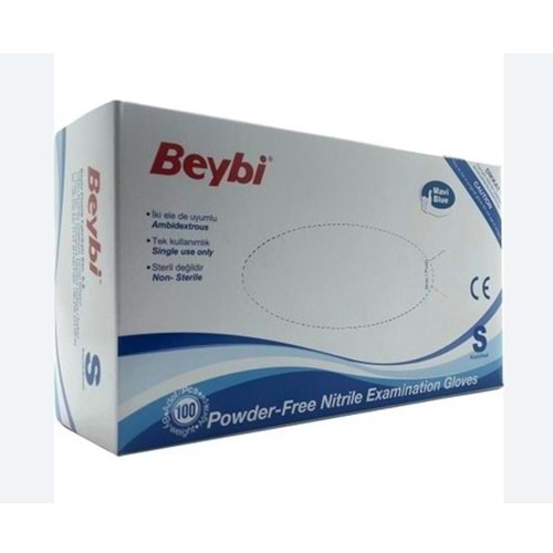 BEYBİ NİTRİL MAVİ PUDRASIZ ELDİVEN SMALL 100'LÜ