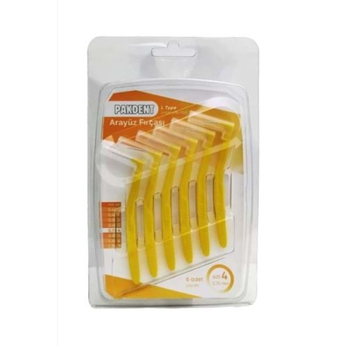 PAKDENT ARAYÜZ FIRÇASI L TİPİ 0,70 MM 6'LI - SARI