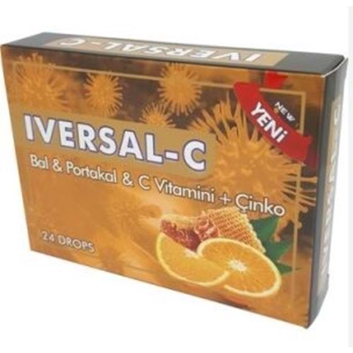 IVERSAL-C BAL & PORTAKAL & C VİTAMİNİ + ÇİNKO 24 PASTİL