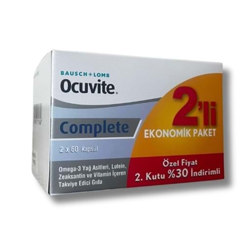 OCUVİTE COMPLETE 60 KAPSÜL X 2 Lİ FIRSAT PAKETİ 120 KAPSÜL EKONOMİK PAKET