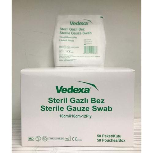 VEDEXA GAZLI BEZ STERİL 10 CM X 10 CM - 12 KAT 50 Lİ PAKET