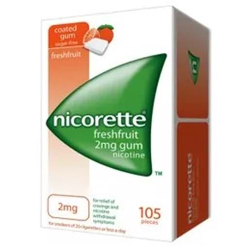 NİCORETTE SAKIZ FRESH MEYVE 2 MG 105 Lİ