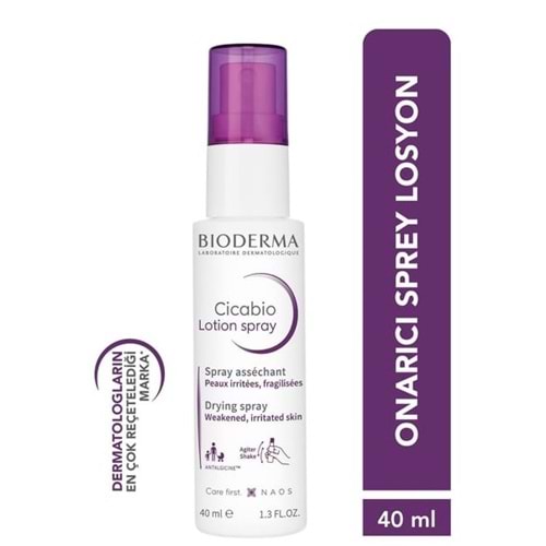 BIODERMA CİCABİO LOTİON HASAR GÖRMÜŞ CİLTLER İÇİN KURUTUCU SPREY LOSYON, YETİŞKİN VE ÇOCUK 40 ML