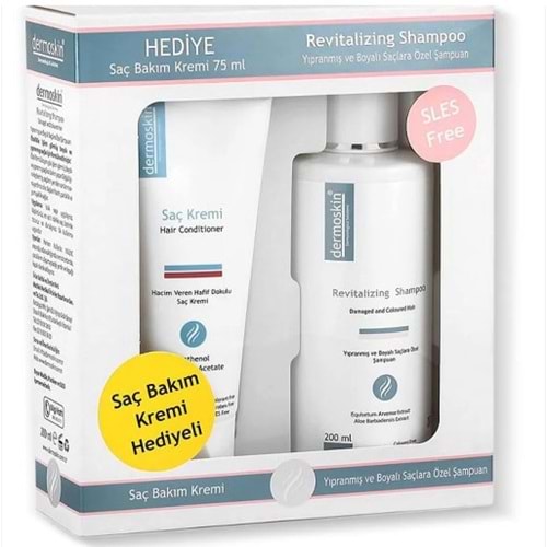 DERMOSKİN SAÇ BAKIM SETİ YIPRANMIŞ VE BOYALI SAÇLARA ÖZEL - ŞAMPUAN 200 ML + SAÇ KREMİ 75 ML