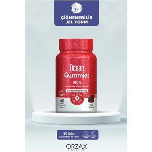 OCEAN GUMMİES İRON DEMİR 60 ÇİĞNENEBİLİR JEL