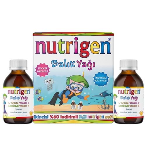 NUTRİGEN BALIK YAĞI ŞURUP KOFRE 200 ML - İKİNCİSİ %60 İNDİRİMLİ + STİCKER HEDİYELİ
