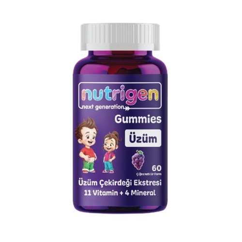 NUTRİGEN GUMMİES ÜZÜM ÇEKİRDEĞİ EKSTRESİ 60 ÇİĞNEME TB