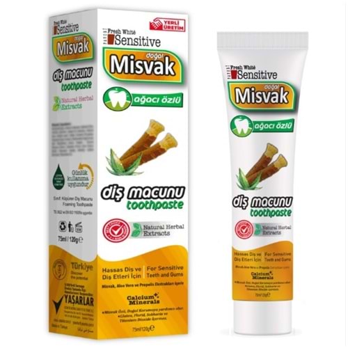 FRESH WHİTE SENSİTİVE MİSVAK ÖZLÜ DİŞ MACUNU 75 ML