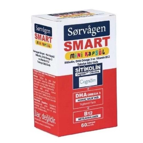 SORVAGEN SMART SİTİKOLİN DHA OMEGA-3 VE B12 60 MİNİ KAPSÜL