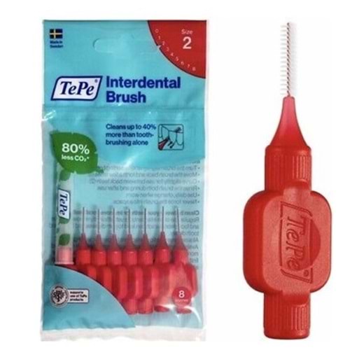 TEPE ARAYÜZ FIRÇASI KIRMIZI 0,5 ML 8 Lİ PAKET NO : 2