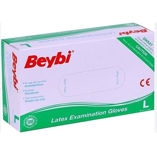 BEYBİ LATEKS MUAYENE ELDİVENİ PUDRALI LARGE 100'LÜ