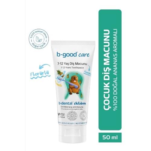 B-GOOD CARE 7-12 YAŞ DİŞ MACUNU FLORÜRLÜ ANANASLI 50 ML