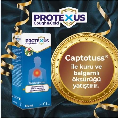 PROTEXUS ÖKSÜRÜK ŞURUBU KURU VE BALGAMLI ÖKSÜRÜĞÜ YATIŞTIRICI 170 ML