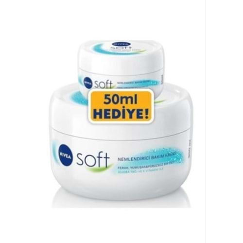 NİVEA KREM SOFT VAZO 300 ML + 50 ML HEDİYELİ