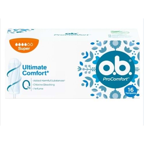 O.B. PROCOMFORT TAMPON SÜPER 16'LI