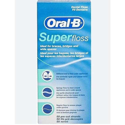 ORAL-B DİŞ İPİ SUPER FLOSS 50'Lİ