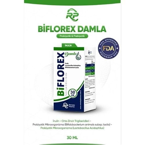 BİFLOREX İNÜLİN VE PROBİYOTİK MİKROORGANİZMA İÇEREN TAKVİYE EDİCİ GIDA 30 ML