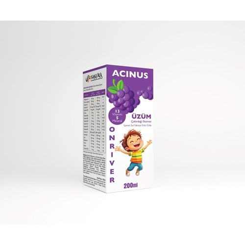 ONRİVER ACİNUS ÜZÜM PED ŞURUP 200 ML