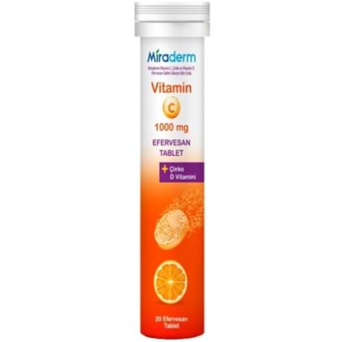 MİRADERM VİTAMİN C 1000 MG 20 EFERVESAN TABLET