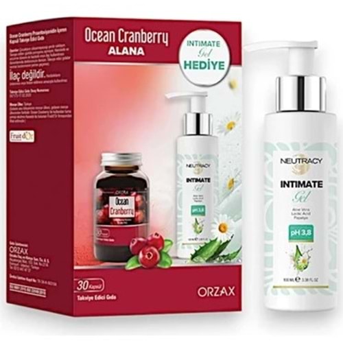 OCEAN CRANBERRY TURNA YEMİŞİ EKSTRESİ 30 KAPSÜL + NEUTRACY İNTİM JEL 100 ML HEDİYELİ