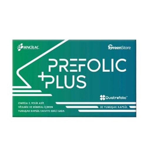 PREFOLİC PLUS 30 YUMUŞAK KAPSÜL ( OMEGA 3-FOLİK ASİT VİTAMİN VE MİNERAL İÇEREN YUMUŞAK KAPSÜL )