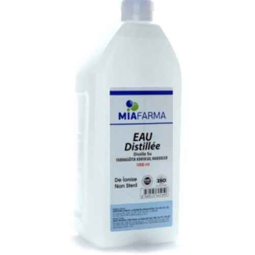 MİAFARMA DİSTİLE SU ( SAF SU ) 1 LİTRE