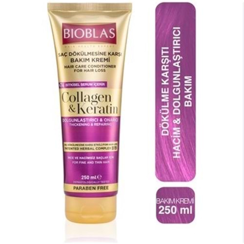 BİOBLAS COLLAGEN KERATİN SAÇ DÖKÜLMESİNE KARŞI BAKIM KREMİ 250 ML