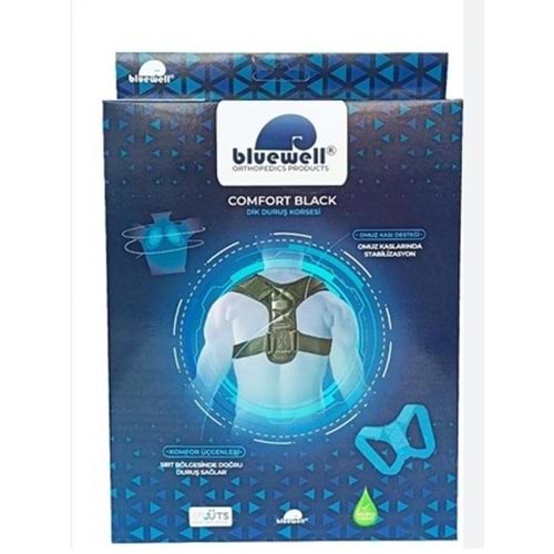 BLUEWELL BEDENSİZ DİK DURUŞ KORSESİ COMFORT SİYAH