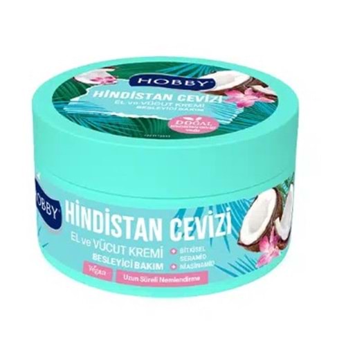HOBBY HİNDİSTAN CEVİZİ EL VE VÜCUT BESLEYİCİ BAKIM KREMİ 250 ML