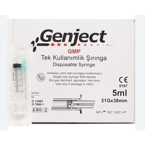 GENJECT ENJEKTÖR 5 CC 3 PARÇA YEŞİL ( 250 ADET )