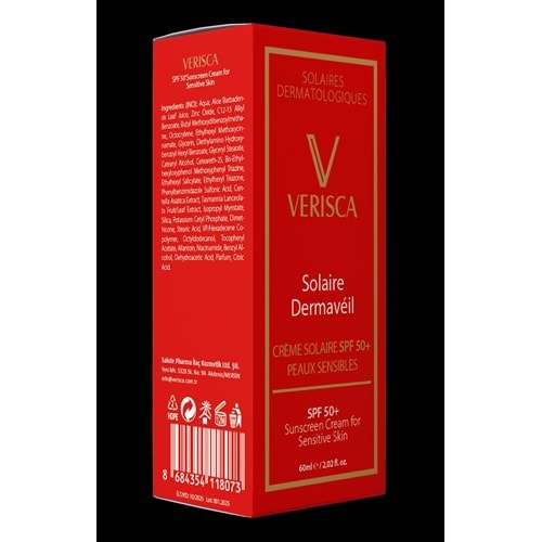 SALUTE VERİSCA SOLAIRE DERMAVEIL ( HASSAS CİLTLER İÇİN SPF 50 GÜNEŞ KORUYUCU KREM ) 60 ML