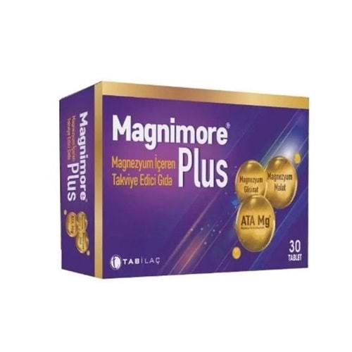 MAGNİMORE PLUS 30 TABLET ( MAGNEZYUM GLİSANAT & MALAT )